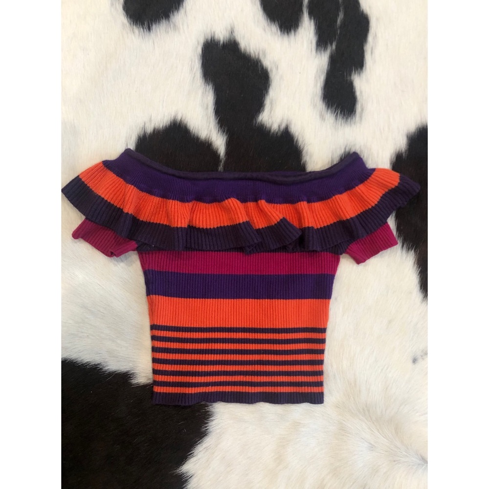 Kimchi Blue Purple, Pink & Orange Striped Crop Top